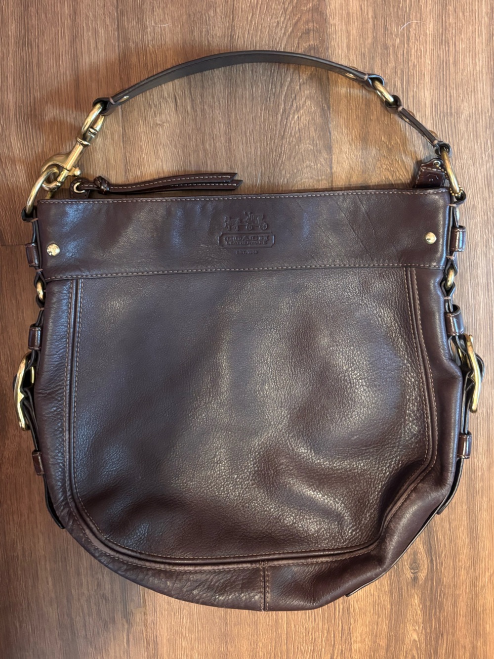 Coach Zoe Leather Hobo Bag Brown